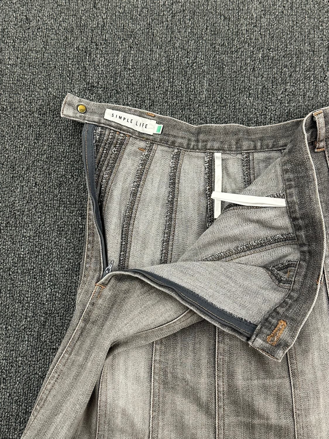 OS)Japanese vintage 그레이 데님 롱스커트 상품이미지3