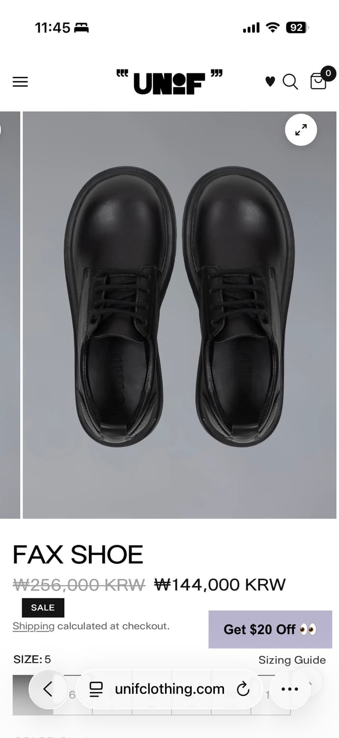 Unif 로퍼 블랙 상품이미지5