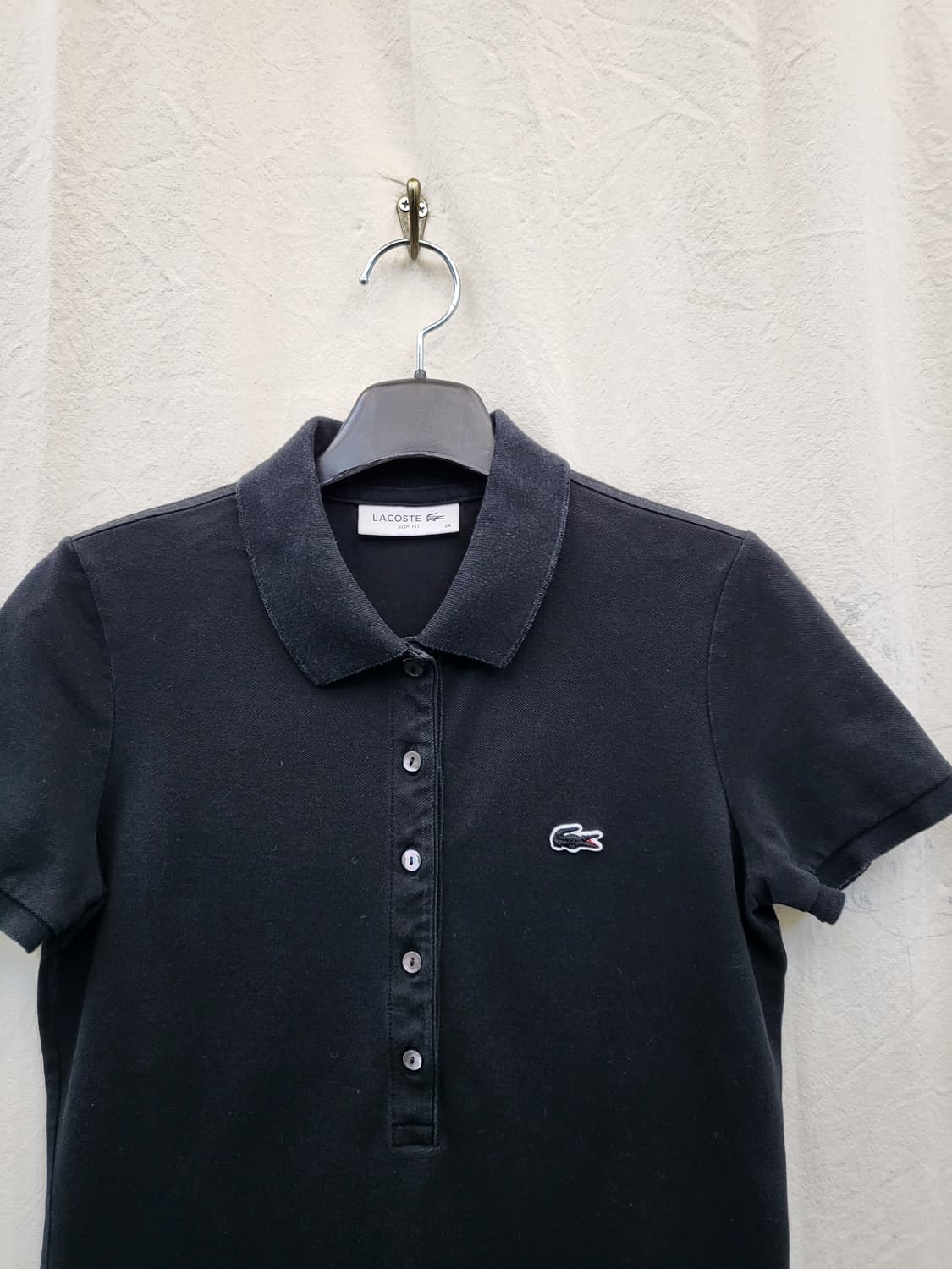 라코스테 여성 블랙 반팔 폴로티셔츠 상품이미지3