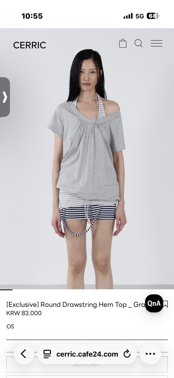 [공홈 exclusive] Round Drawstring Hem Top 상품이미지1