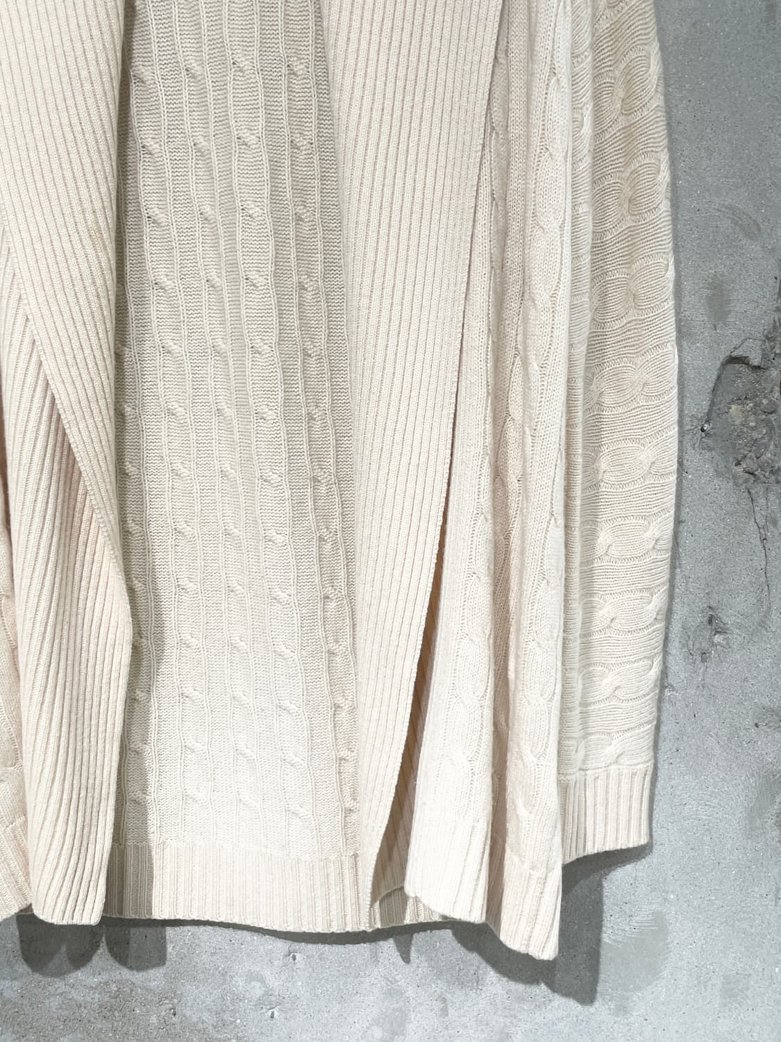 랄프 로렌 아이보리 숄 카라 케이블 오픈 가디건 상품이미지5