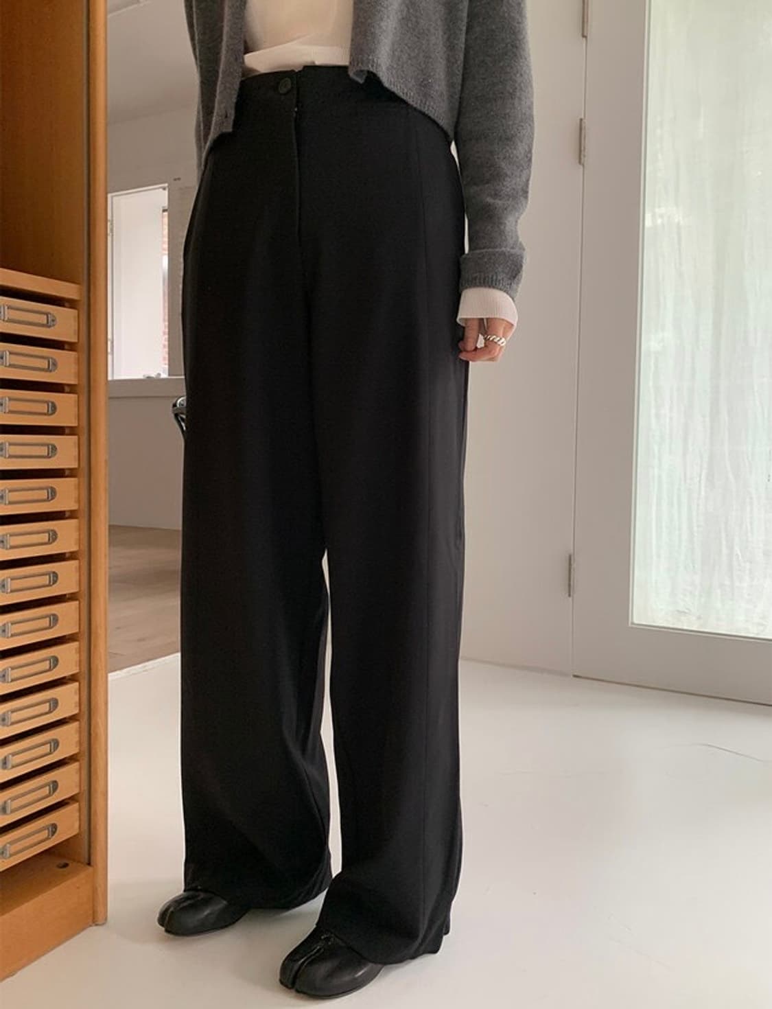 킨다베이지 버트너 비조 슬랙스(롱버전, L) 상품이미지1