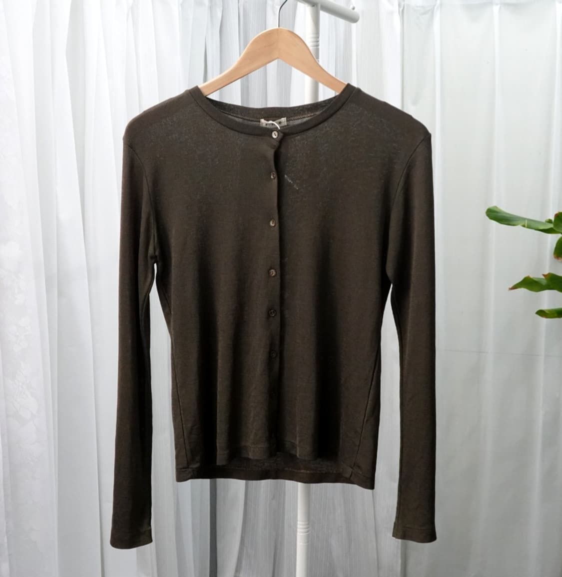 일본빈티지 INE 브라운 니트 가디건 슬림핏 1895 상품이미지2
