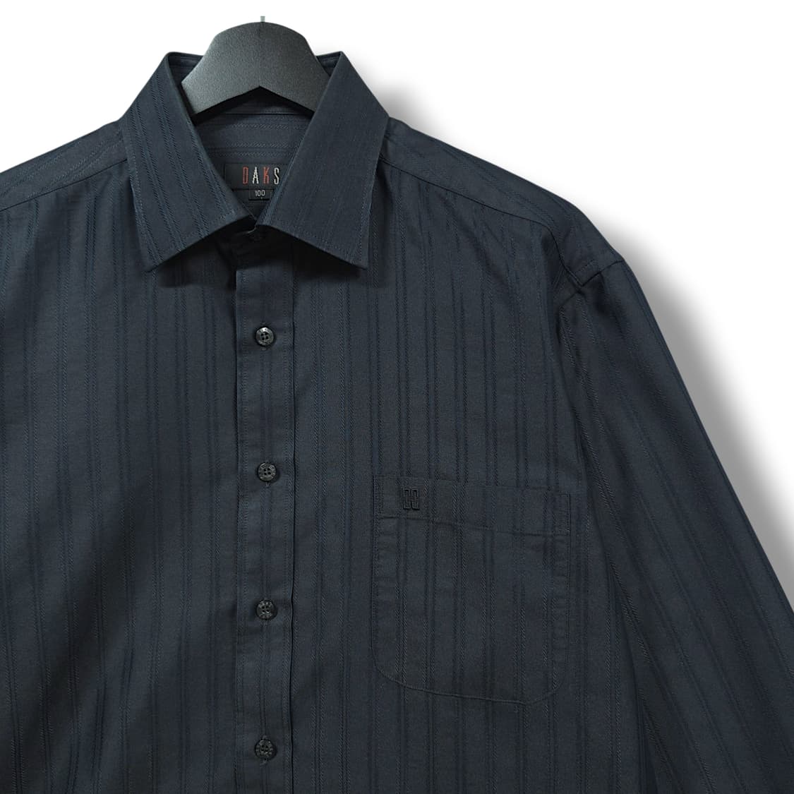 [100] 닥스 블랙 텍스처 스트라이프 긴팔셔츠 상품이미지3