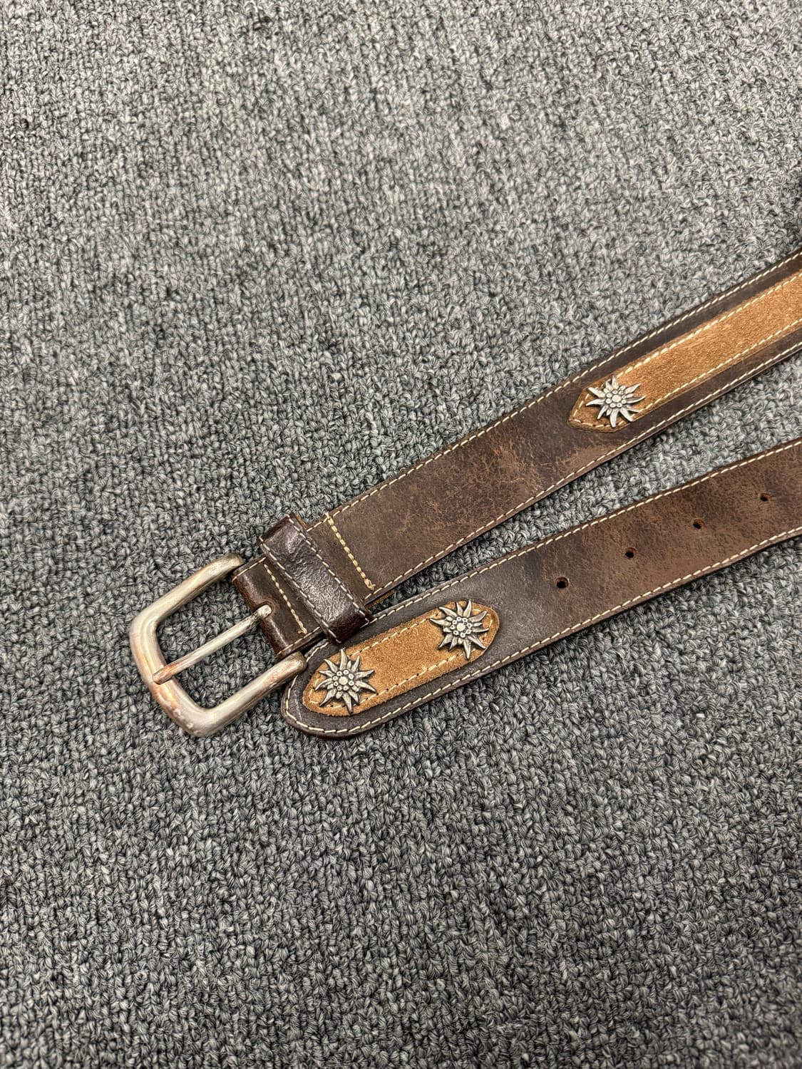 Landhaus 빈티지 바바리안 웨스턴 브라운 가죽 벨트 상품이미지3