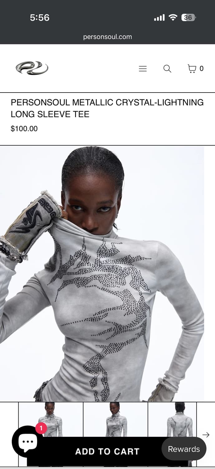 퍼슨소울 메탈릭 크리스탈 라이트닝 롱슬리브 상품이미지4