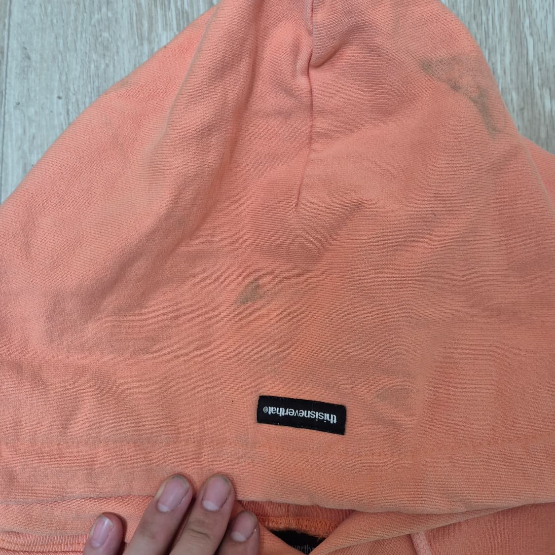 디스이즈네버댓 스몰 나염 로고 코튼 오버핏 후드티 상품이미지5