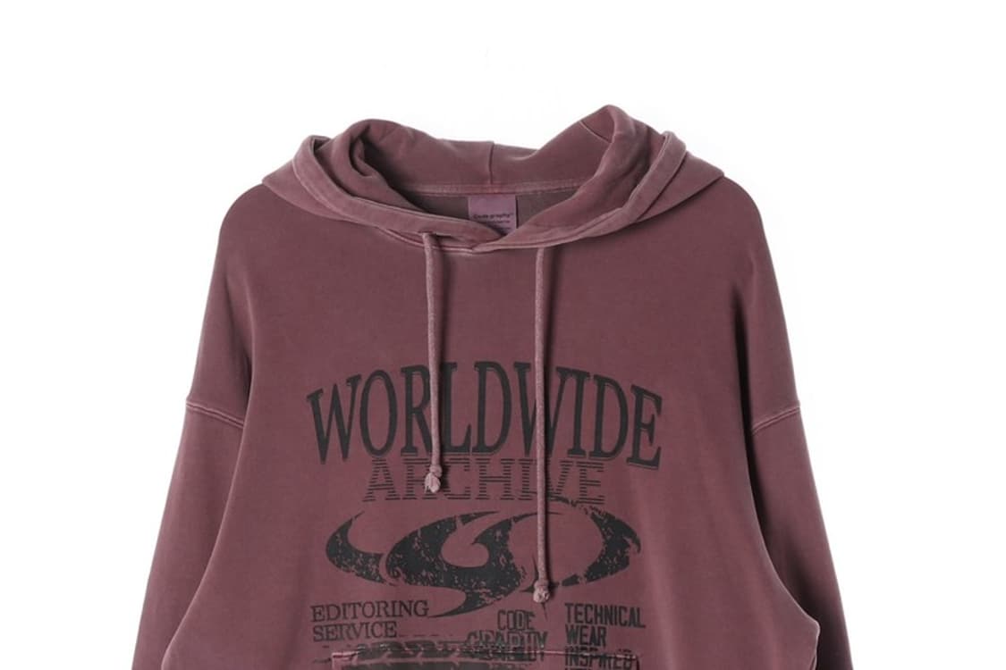 코드그라피 피그먼트 버건디 후드티 M 상품이미지3