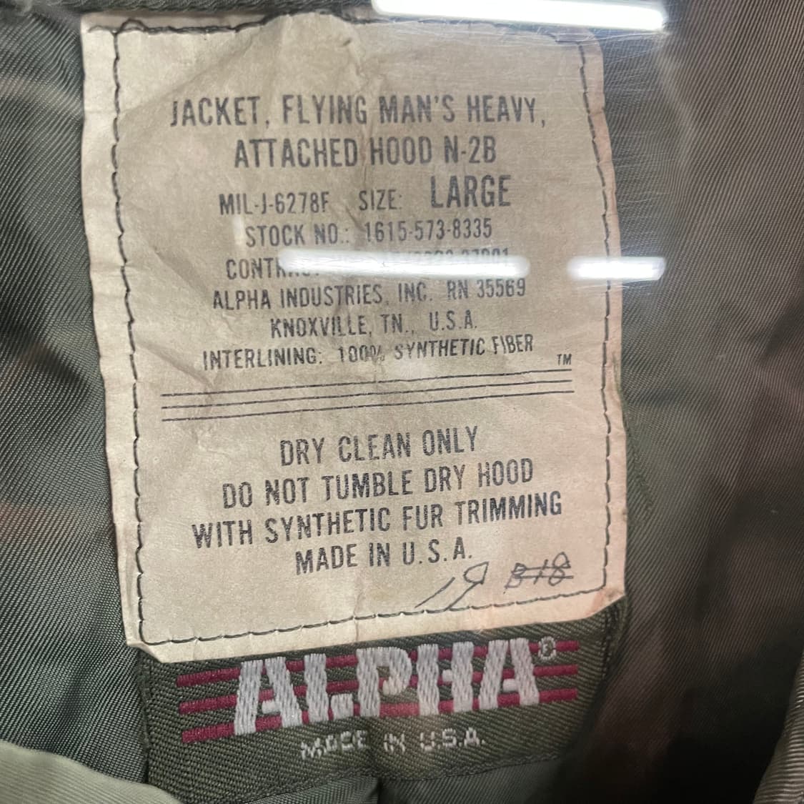 90s 알파인더스트리 N2B 파카 상품이미지10