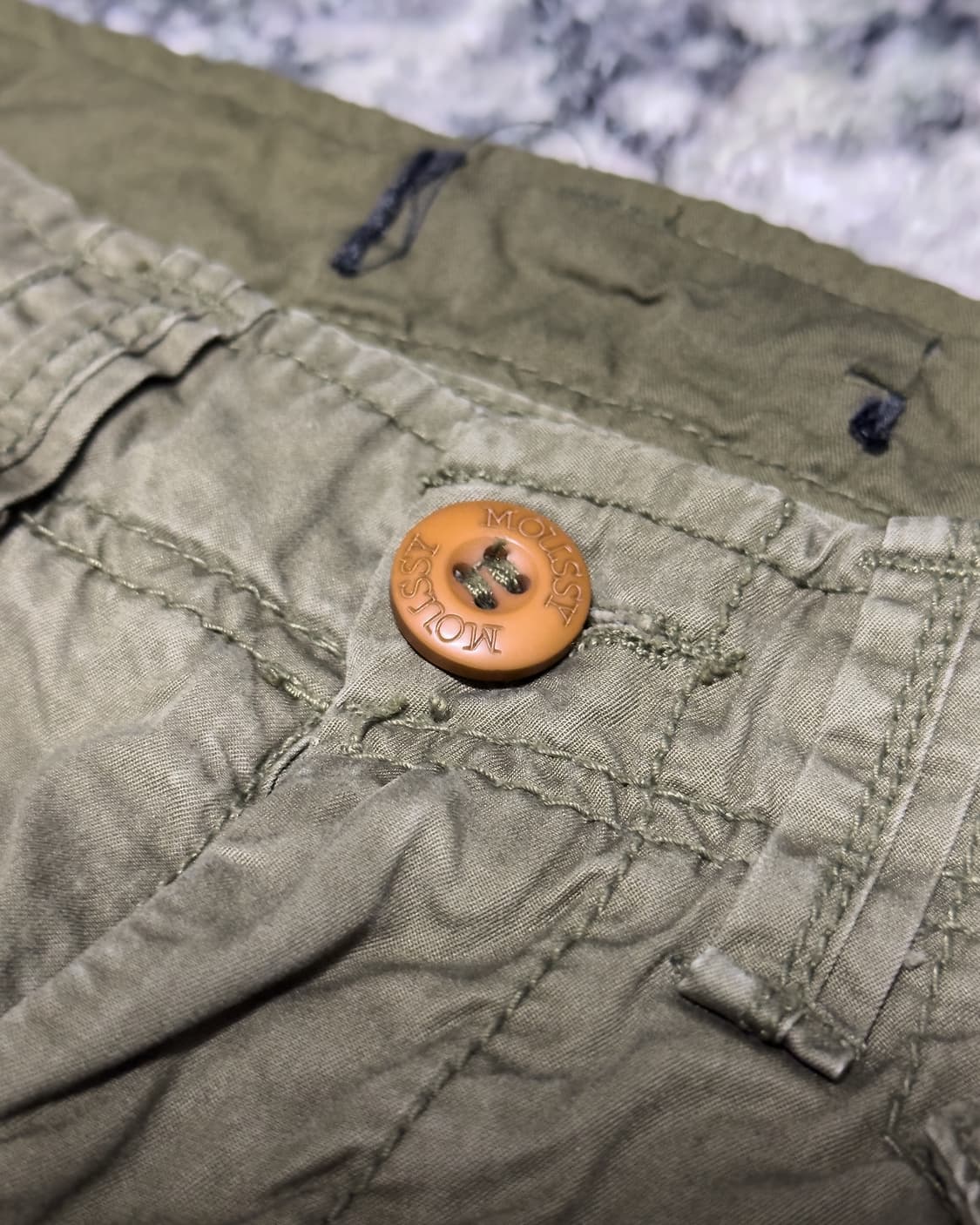 {Moussy} Khaki Long Zip Cargo Pants  상품이미지6