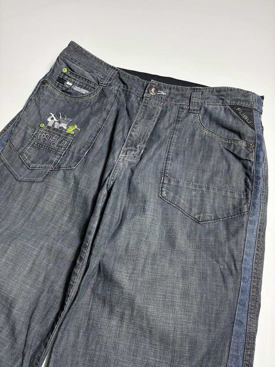 푸부 FUBU Y2K 자수 디테일 데님 반바지 R2354 상품이미지2