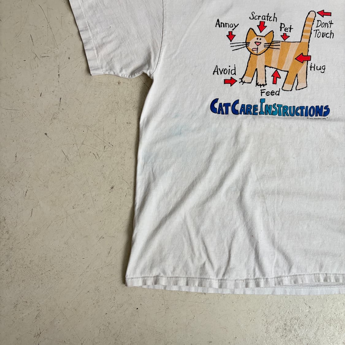 90s USA Cat Care Instructions 빈티지 반팔티 XL 상품이미지3