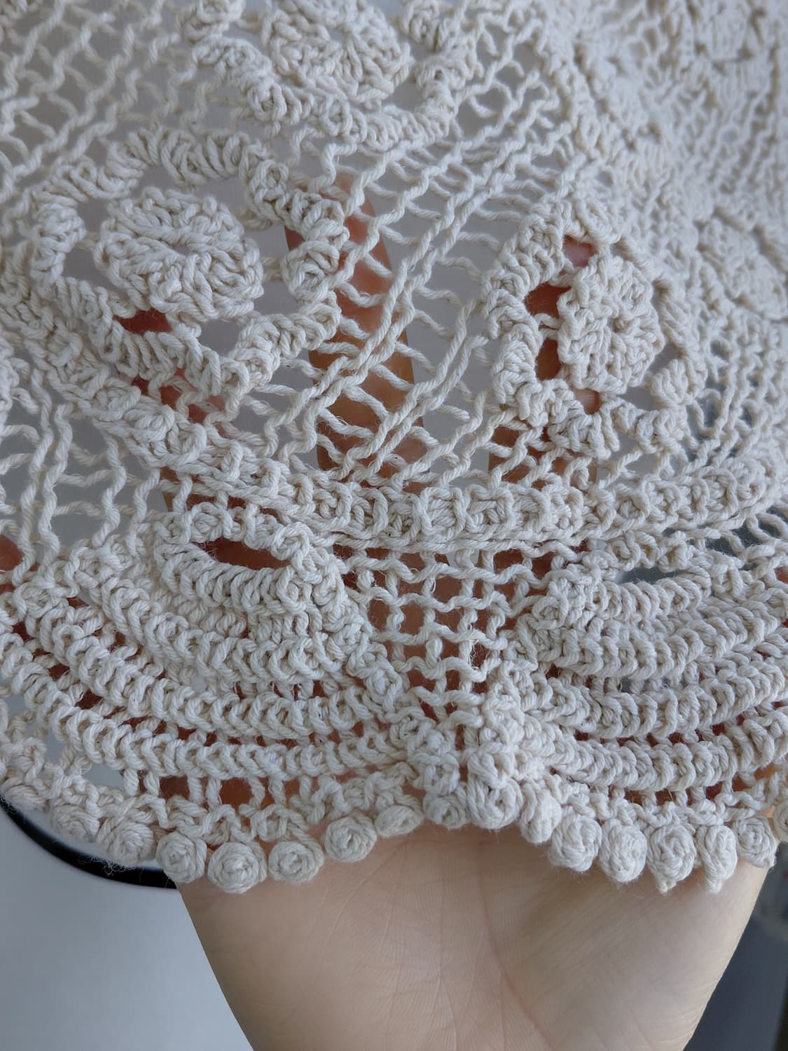 [빈티지] 아이보리색 뜨개 케이프 숄 상품이미지4