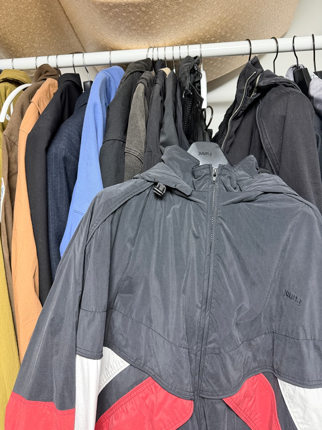 준지 트랙2 솔트 슈링크 나일론 립스탑 컬러 블록 점퍼 50 판매합니다 상품이미지4