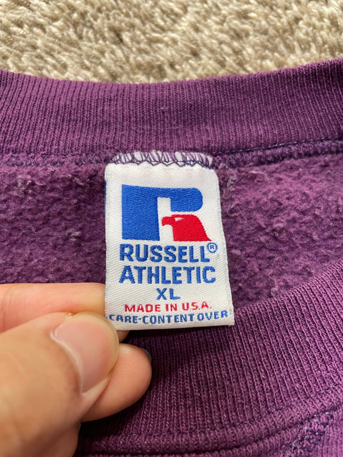 90s russell athletic sweat 러셀스웻 퍼플 상품이미지3
