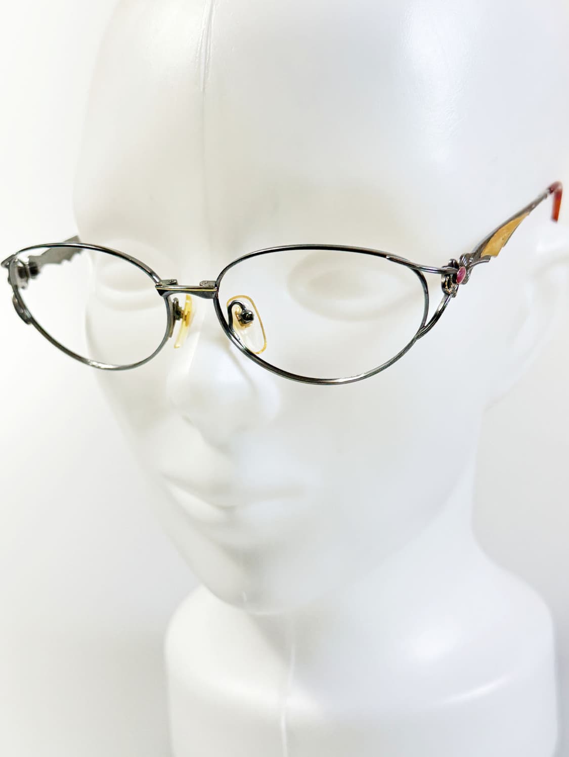 90s AVETO 슬림 오벌 다크 실버 메탈 빈티지 안경 상품이미지8