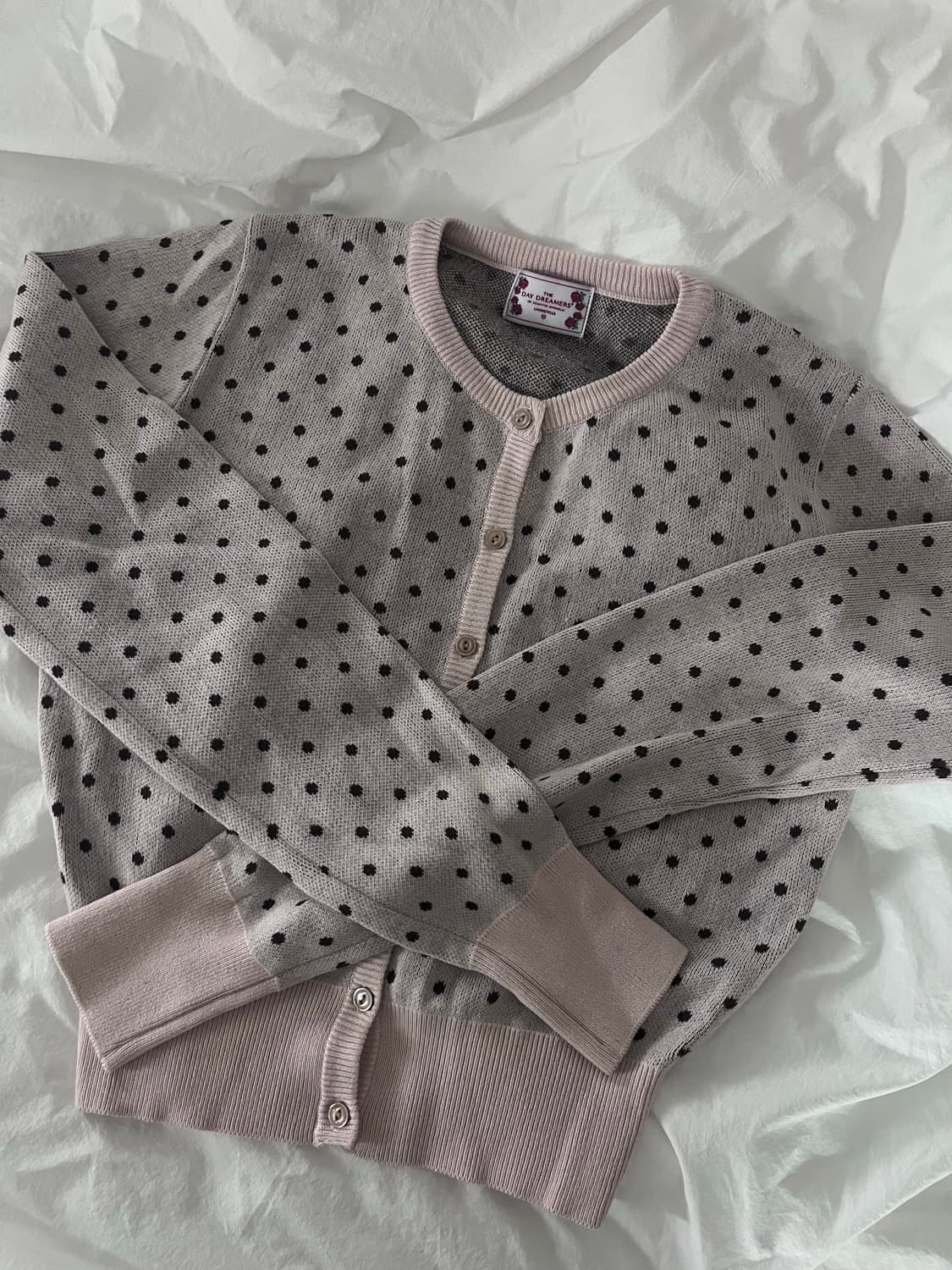 스컬프터 도트 가디건 상품이미지1