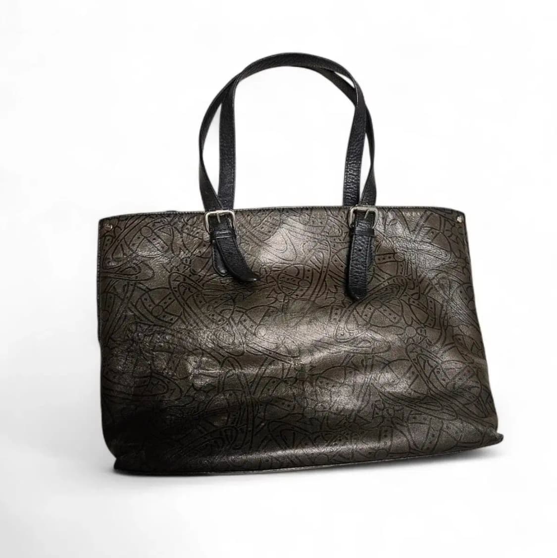 비비안 웨스트우드 로고 패턴 가죽 토트백 상품이미지3