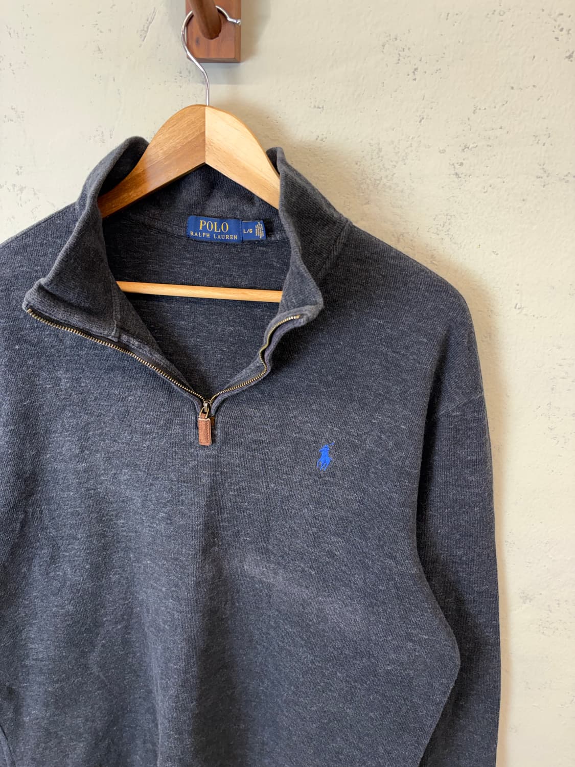 폴로랄프로렌 코튼 반집업 니트 그레이 상품이미지4