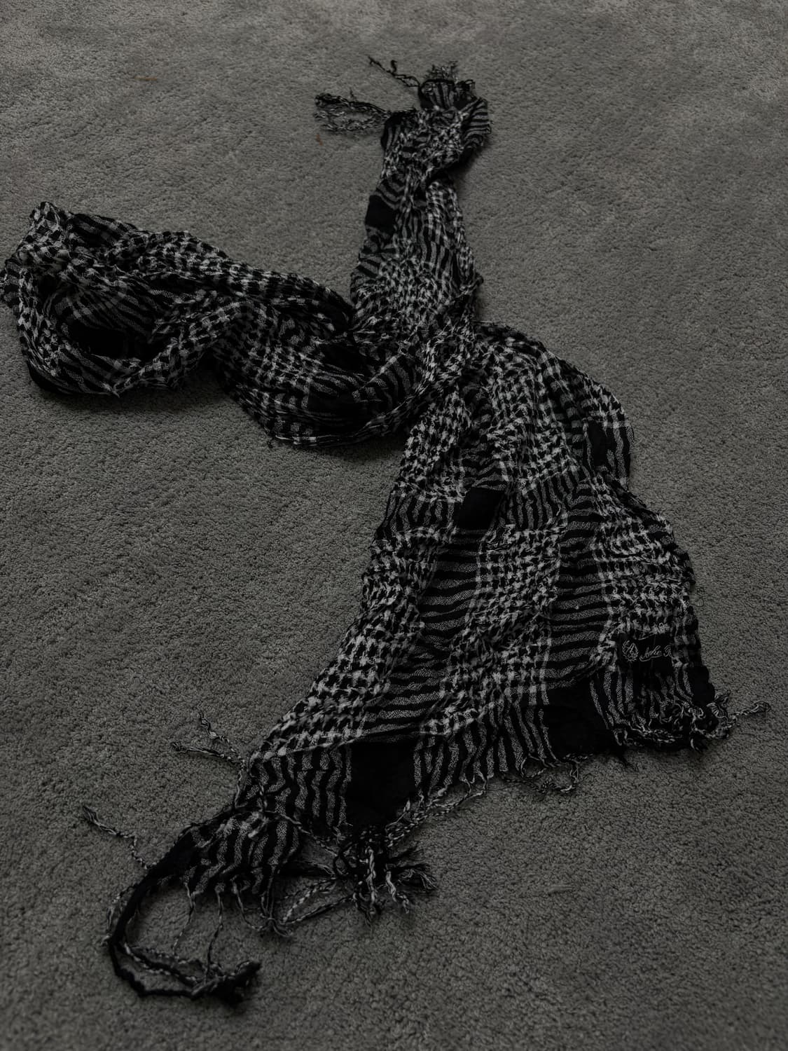 Vintage v-kei punk mood flannel scarf 상품이미지3