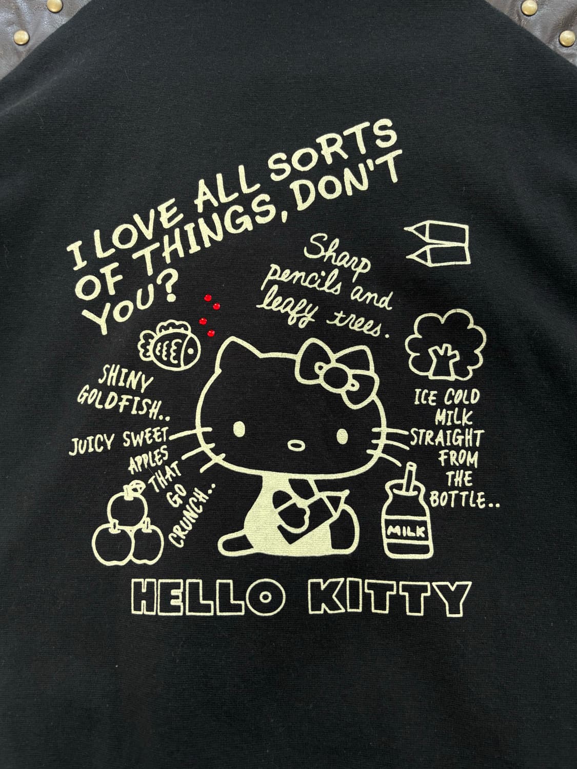 HELLO KITTY 펑크 스터드 슬리브 반팔 후드 집업 상품이미지6