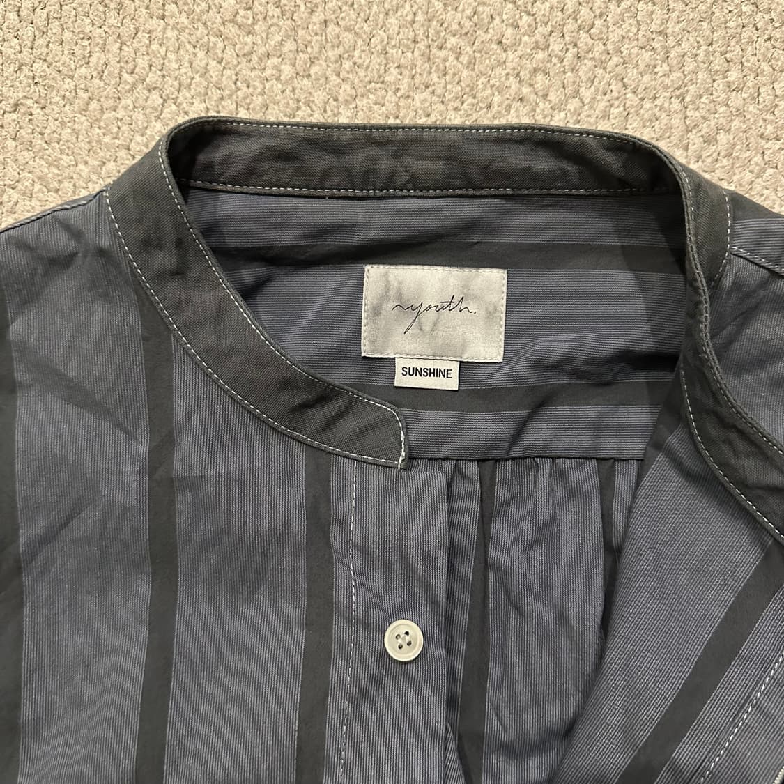 유스(YOUTH) 스트라이프 밴드카라 셔츠  상품이미지4