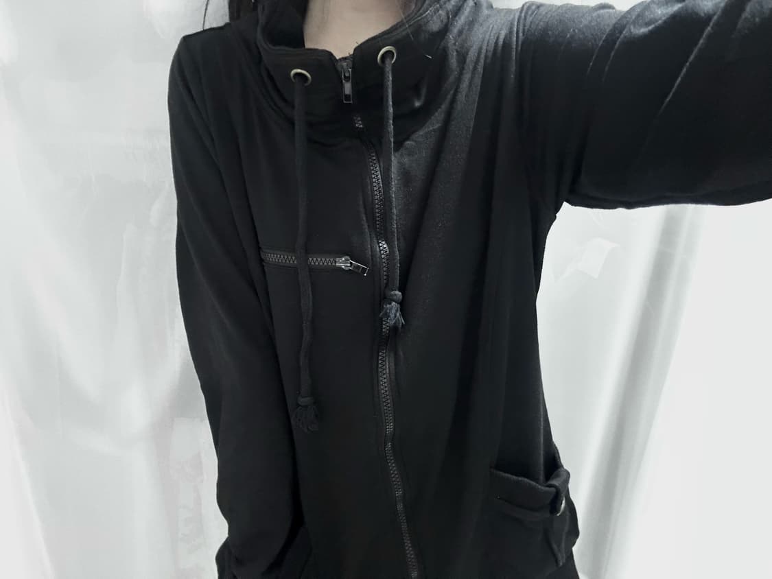 빈티지 블랙 후드집업 상품이미지1