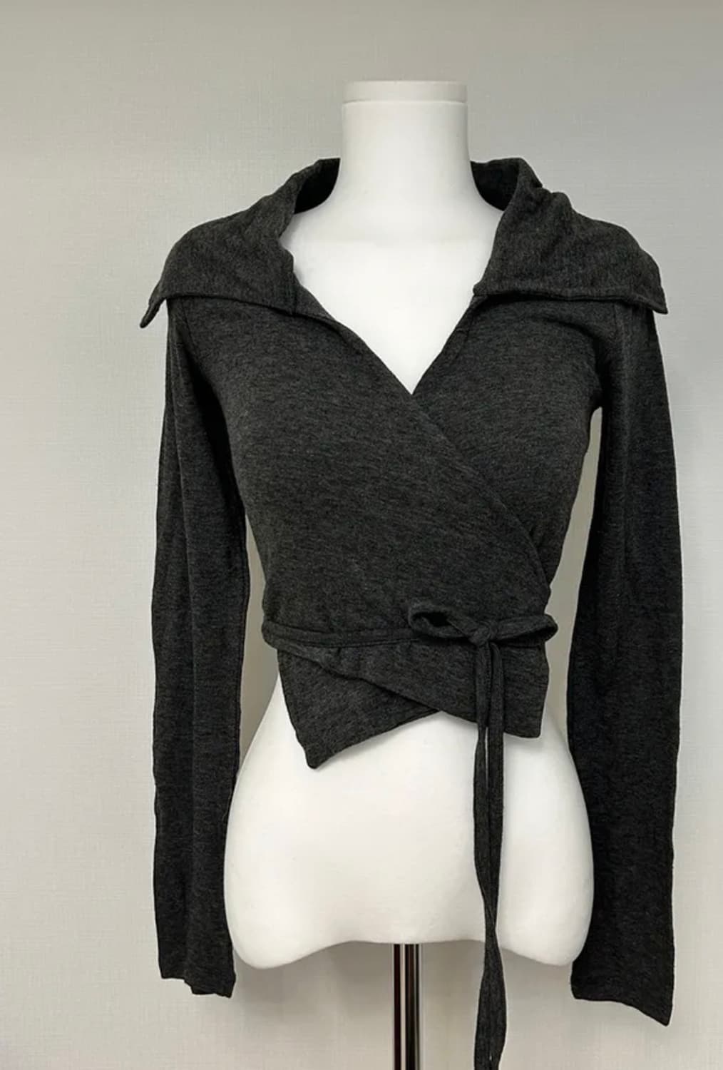 앙고라 브이넥 랩 카라 가디건 티셔츠 상품이미지3