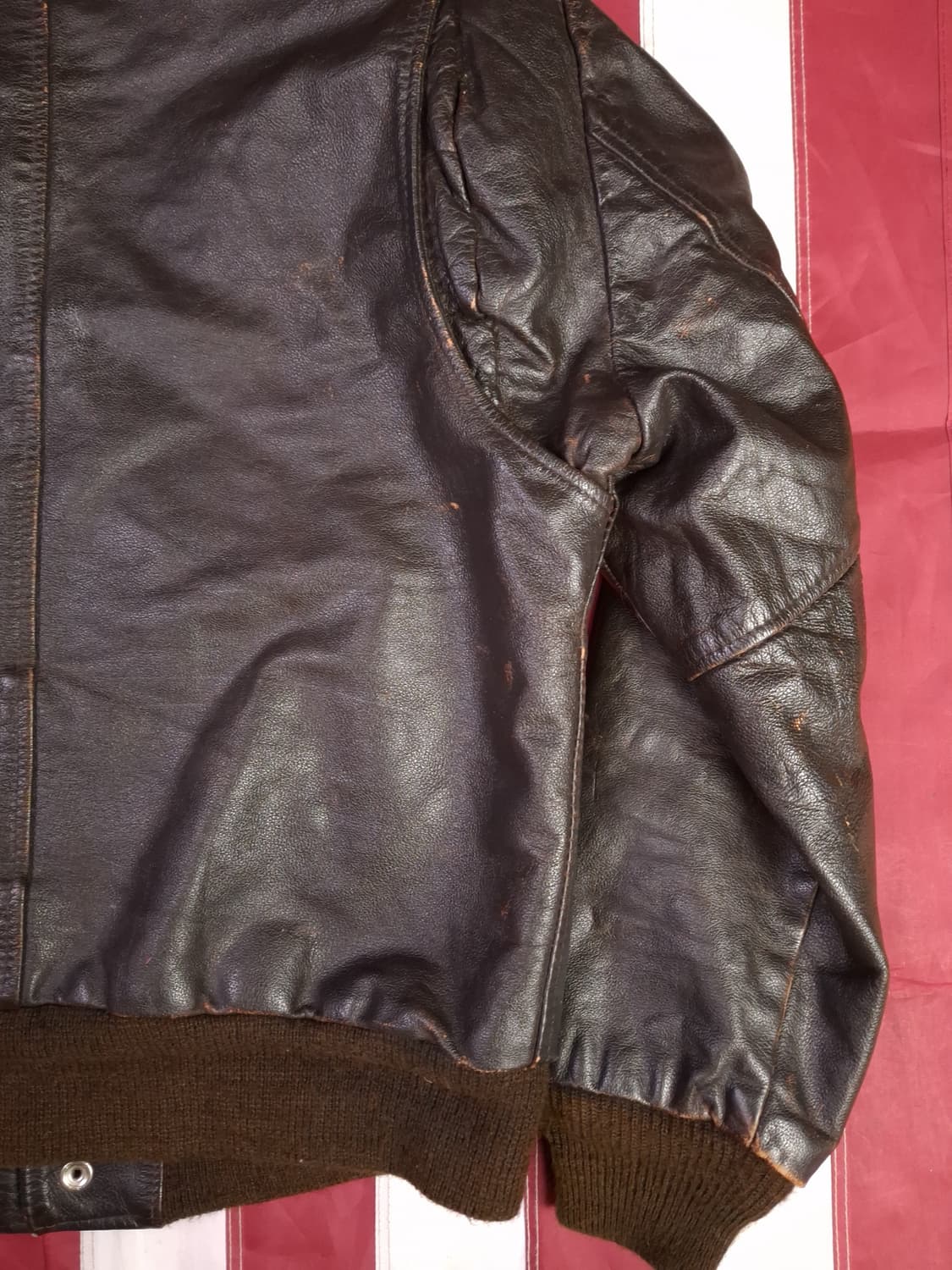 오리지날 70's 미국제조 리얼레더 미해군 G-2 TAPE 항공자켓 상품이미지6