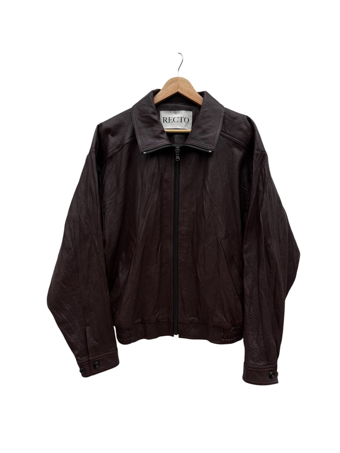 RECTO 렉토 쉽스킨 하이넥 레더자켓 상품이미지1