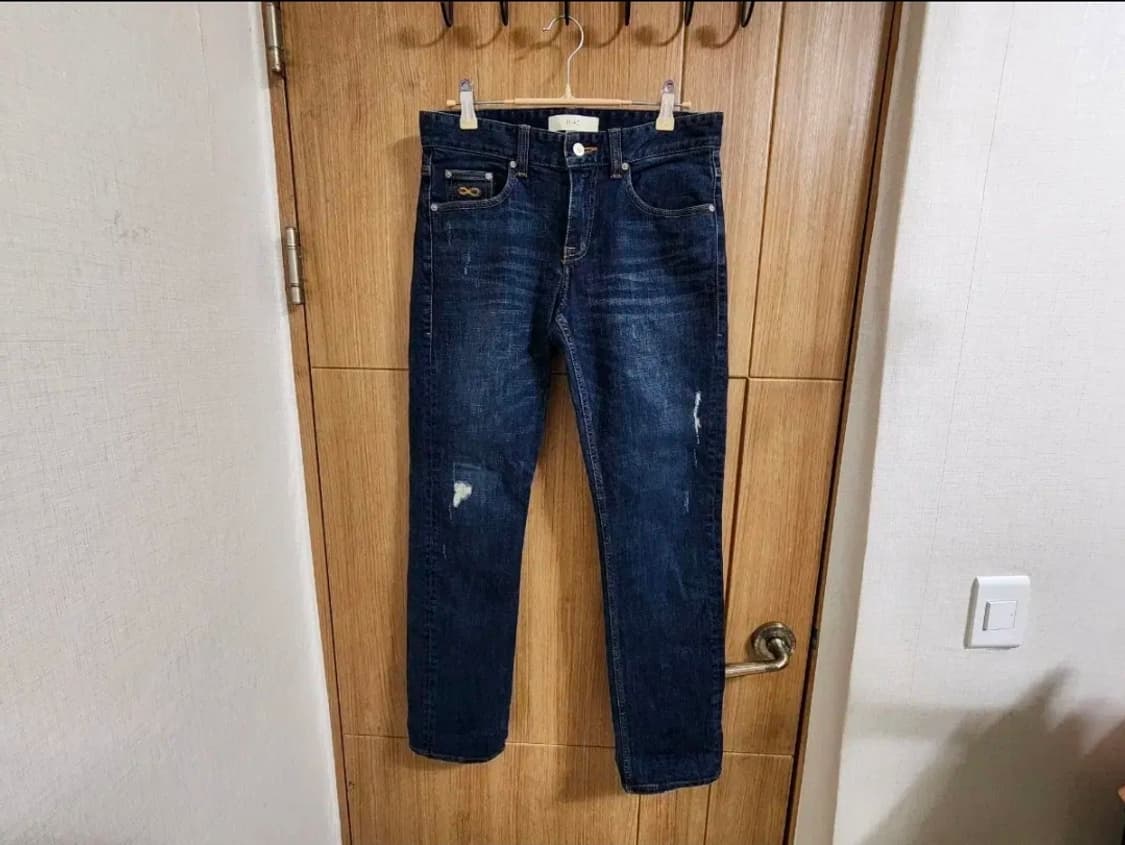 (30)플랙 슬림 스트레이트 데님 팬츠 상품이미지1