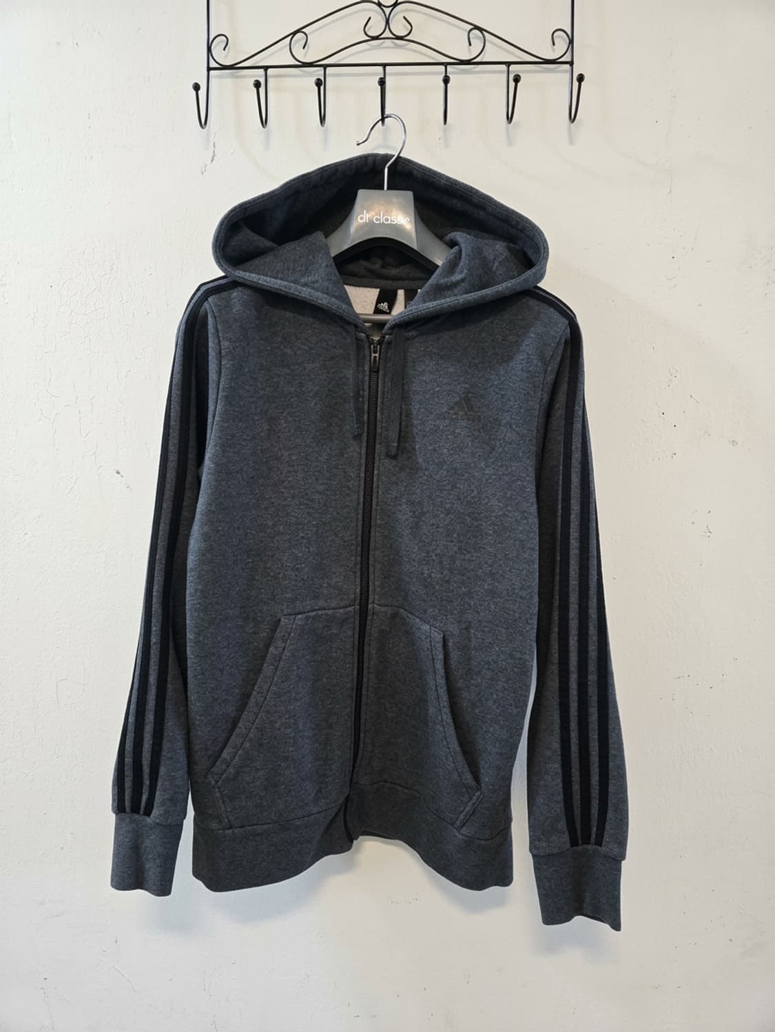 아디다스 삼선 후드집업 L 회색 상품이미지1