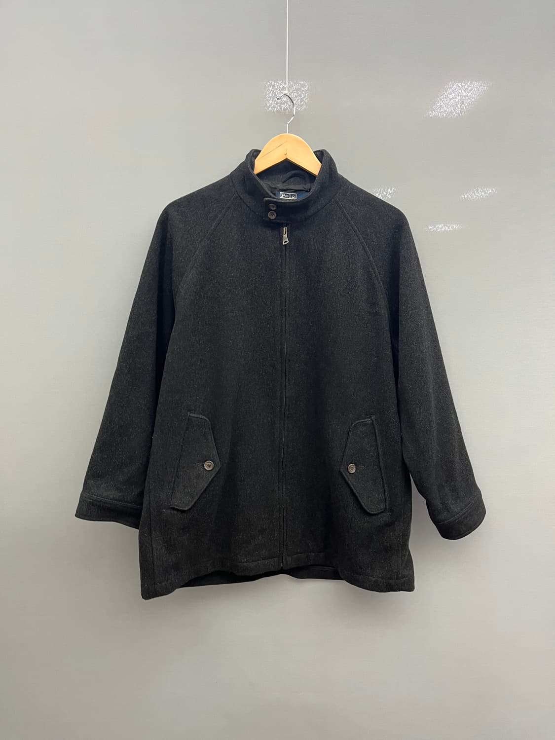 폴로 랄프로렌 차콜 해링톤 사이드 신치백 울 자켓 상품이미지1
