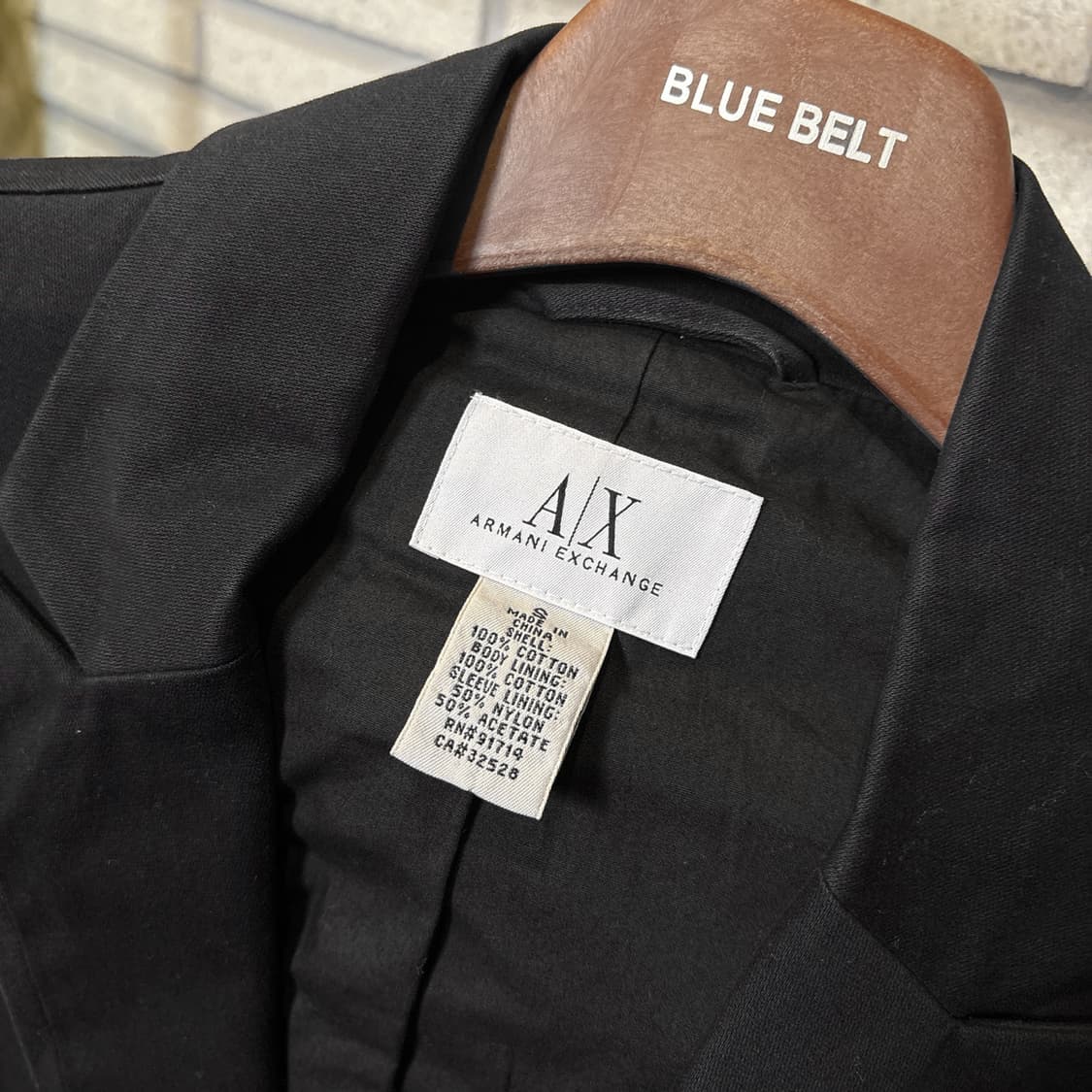 A/X 알마니익스체인지 롱라인 코튼 블레이져 숄라펠 디테일 블랙 상품이미지6