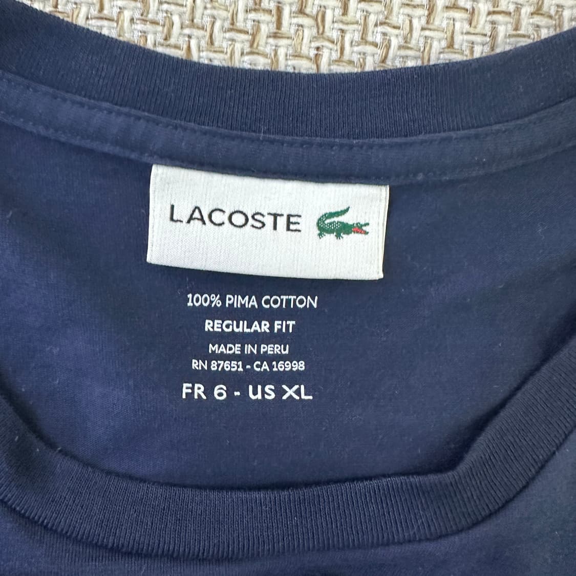 XL 라코스테 크루넥 반팔 티셔츠 0409D 상품이미지2
