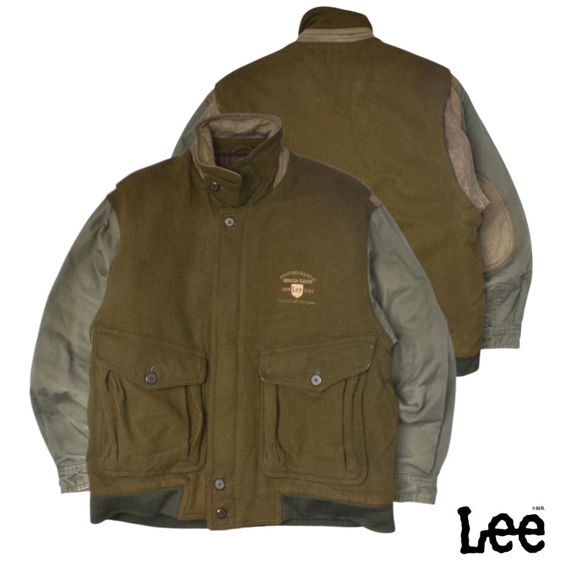 90S LEE 울 레더코튼 항공점퍼 봄퍼 자캣 반티지 L N0726 상품이미지1