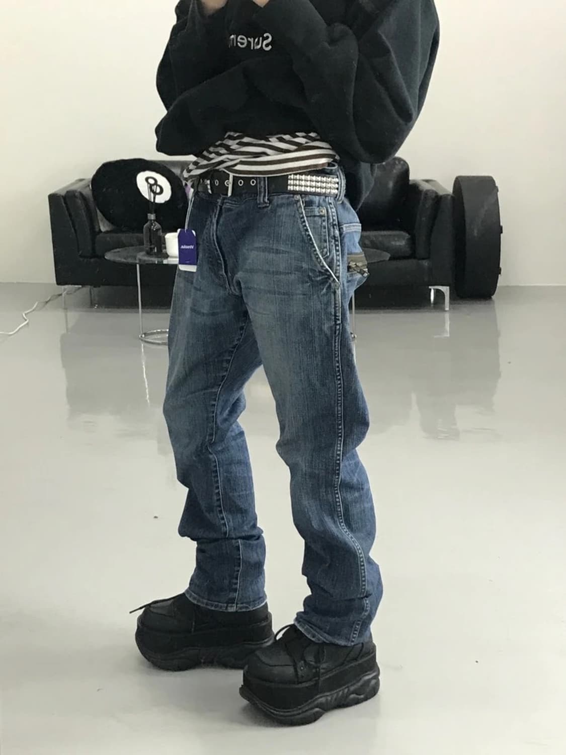 글로벌 워크 디테일 데님팬츠 상품이미지3
