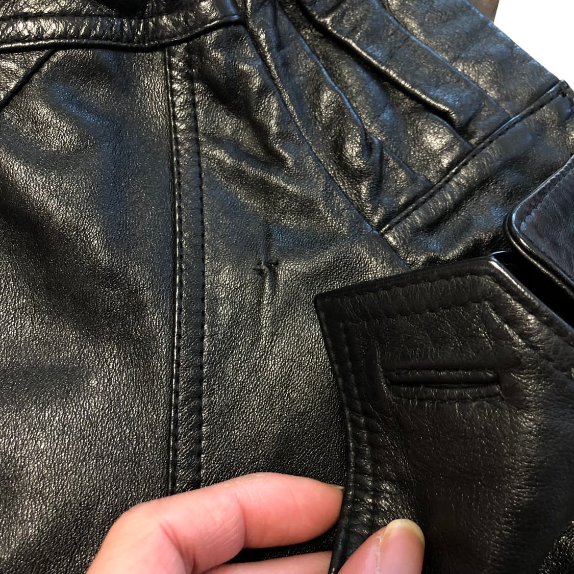 밀리터리 타입 스톰 플랩 레더 파카  상품이미지6