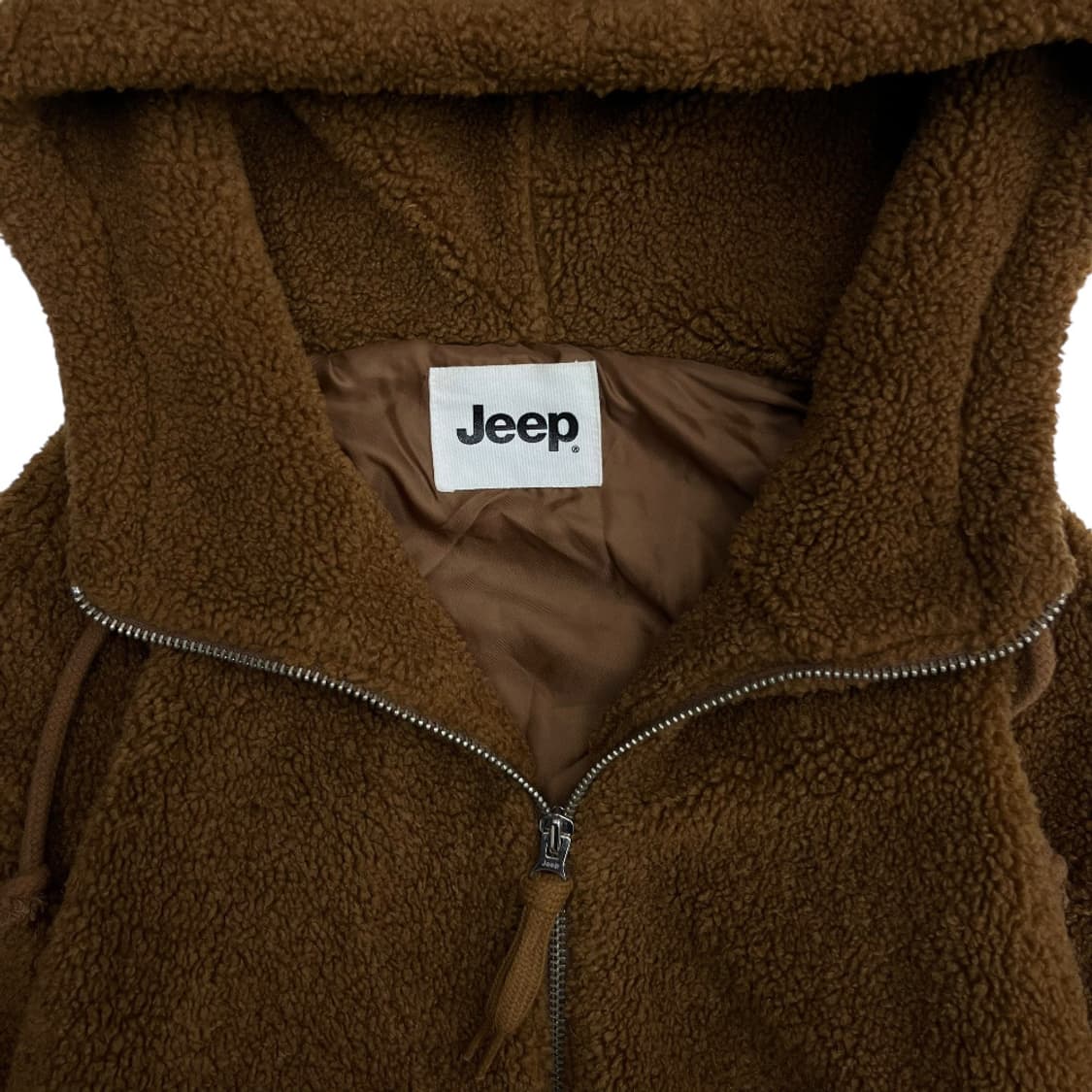 지프 백 곰돌이로고 캬라멜맛 뽀글이 후드집업 L 상품이미지5