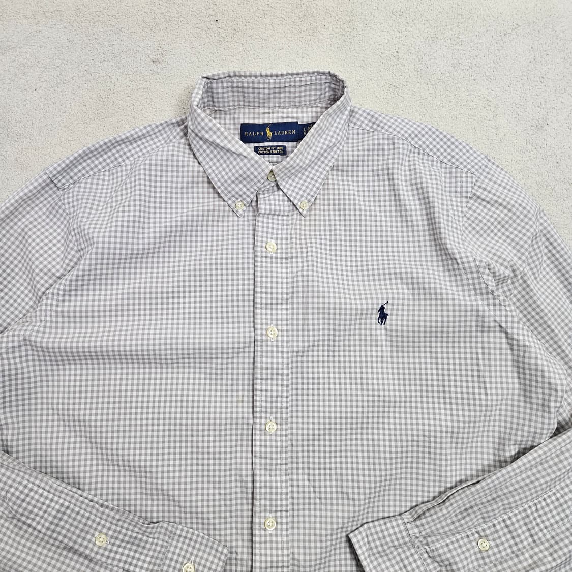 폴로 랄프 로렌 깅엄 체크 셔츠 L 상품이미지4