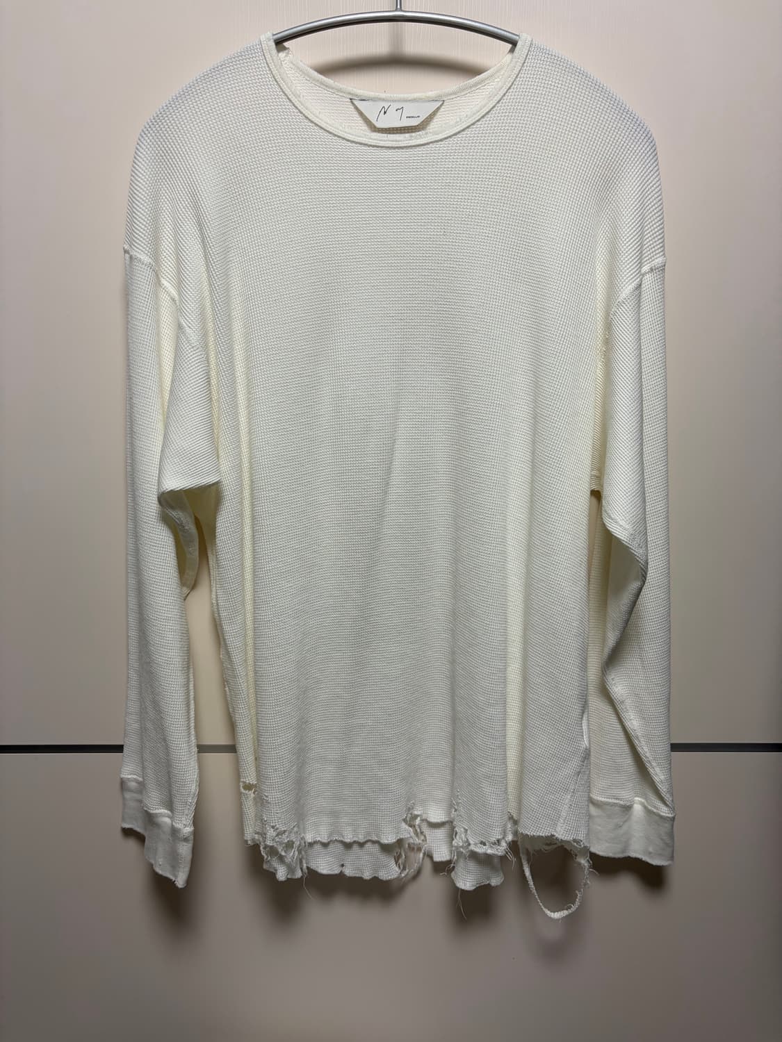 안셀름 25ss 데미지 와플 롱슬리브 2 white 상품이미지2