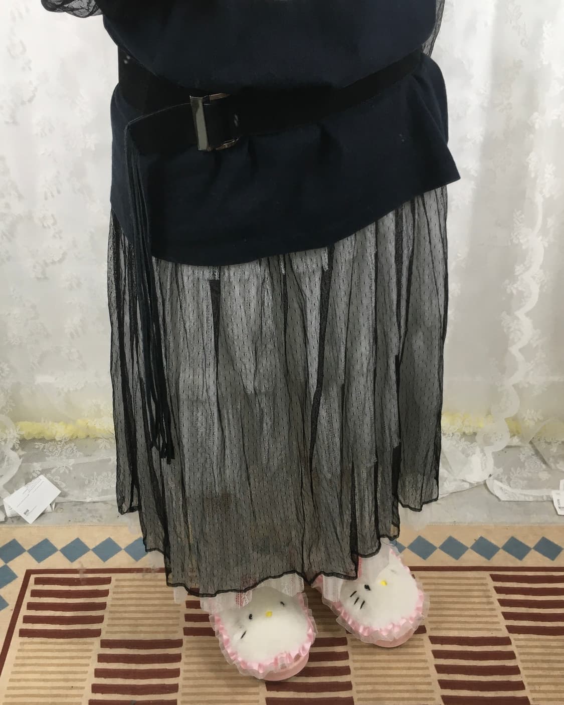 Real leather black suede fringe belt 상품이미지6