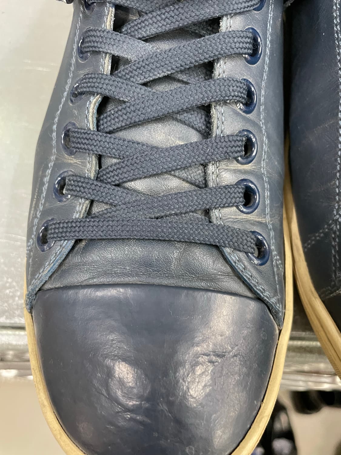 루이비통 레이스업 블루 레더 스니커즈 7.5 (gr-4679) 상품이미지7