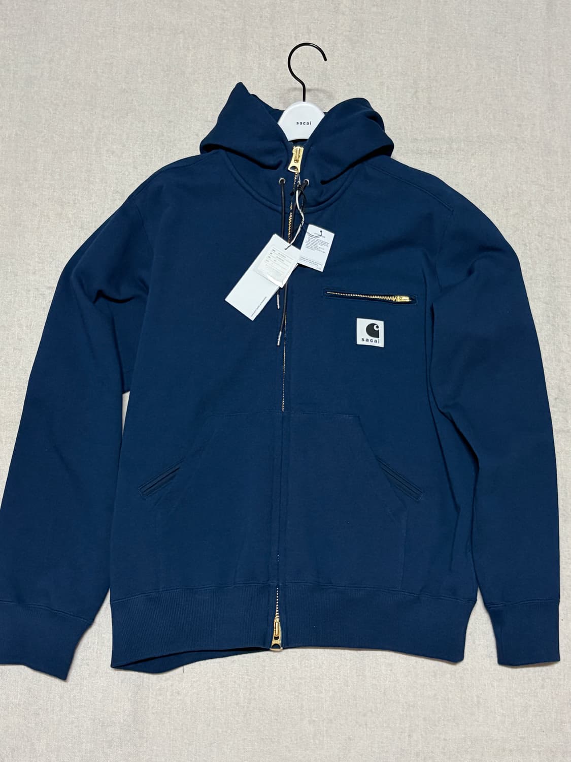 사카이x칼하트 26ss 코튼저지후드 네이비 상품이미지2