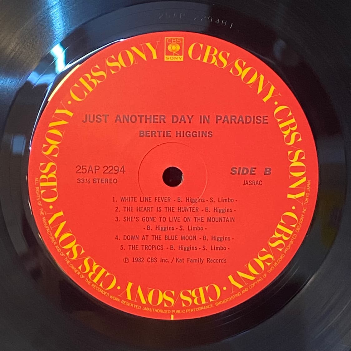 (LP) Bertie Higgins - Just Another Day 상품이미지5