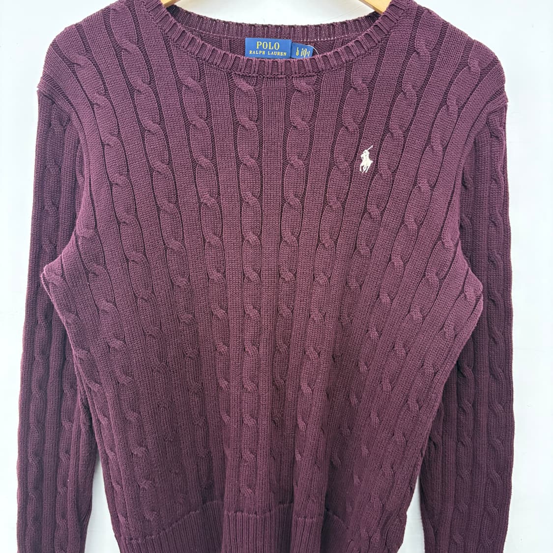 폴로 랄프로렌 케이블 니트 버건디 여/M 상품이미지2