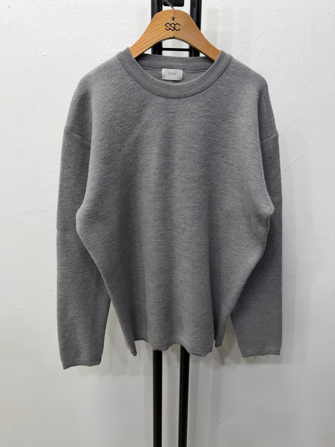 정품) COOR 쿠어 여성 회색 니트 L 상품이미지1