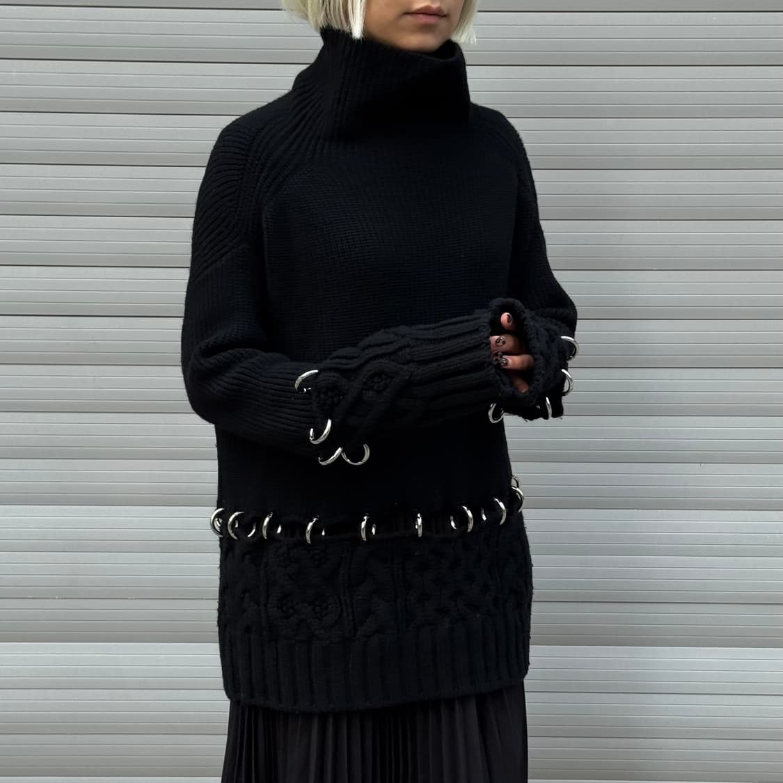 Sacai Ring Combo Black Knit 상품이미지7