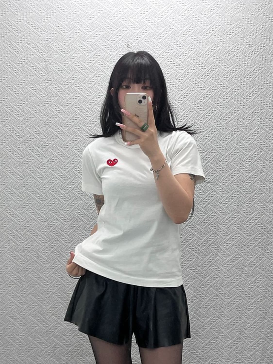 꼼데가르송 빈티지 캐주얼 키치 하트와펜 반팔티 L C12491 상품이미지1