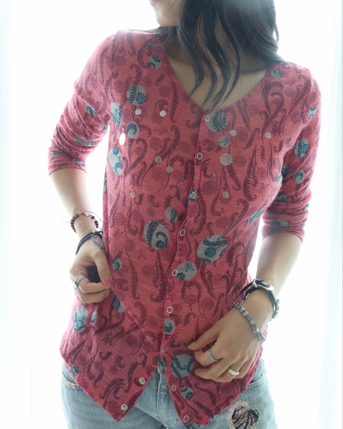 [Sunao Kuwahara] Pink Sequin Cardigan 상품이미지6